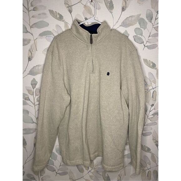 Izod Men’s Beige Logo 1/4 Zip Sweater. Size XXL. - Picture 1 of 6